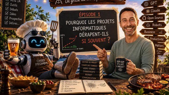 Illustration Barbecue IA épisode 1 sur les projets informatiques qui dérapent