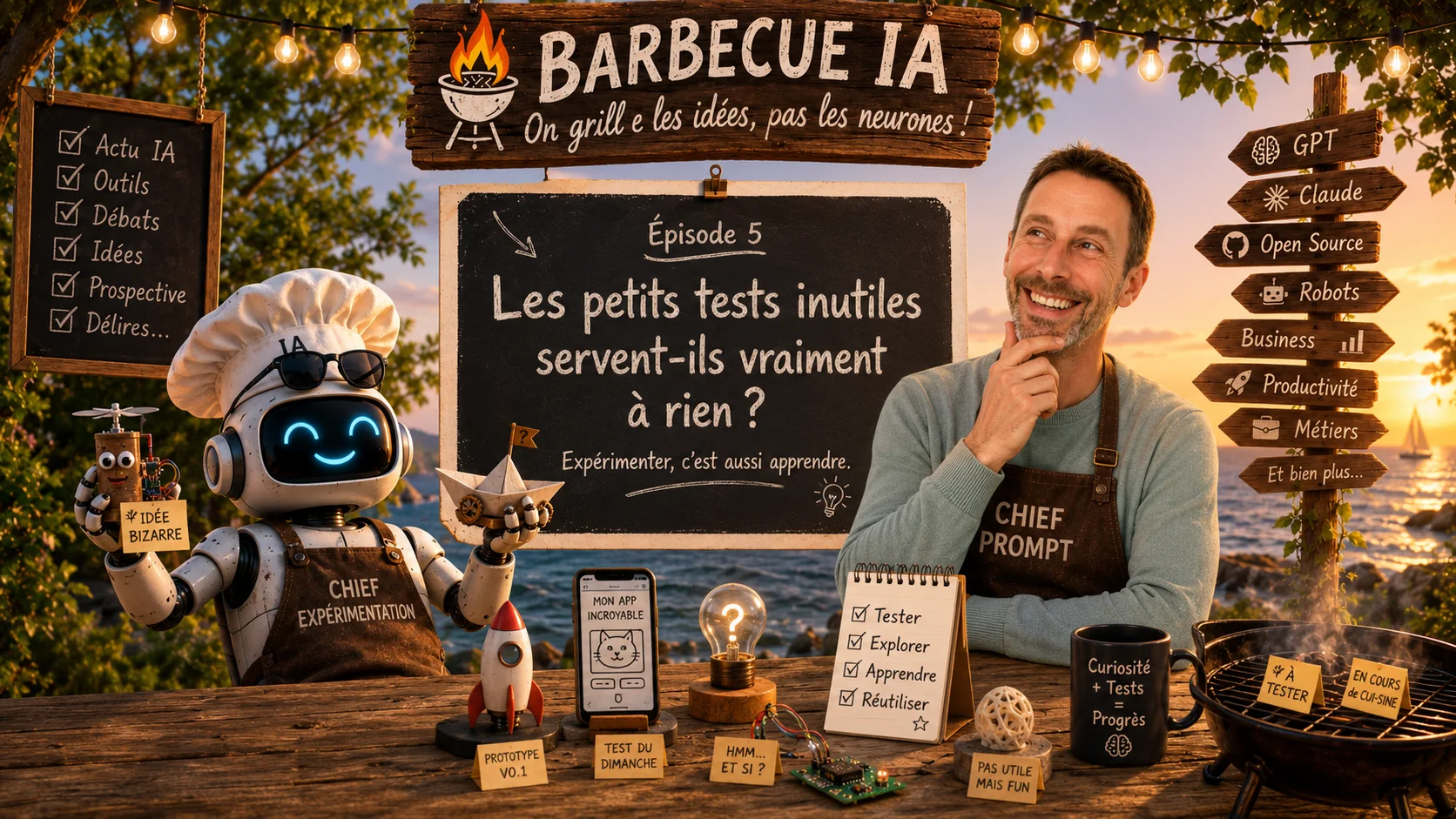 Illustration Barbecue IA épisode 5 De l’utilité des petits tests créatifs.