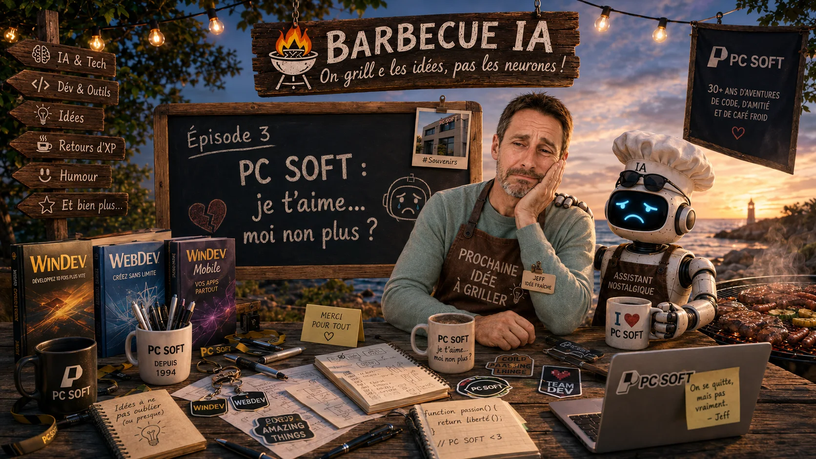 Illustration Barbecue IA épisode 3 sur PC Soft, les développeurs et les clients